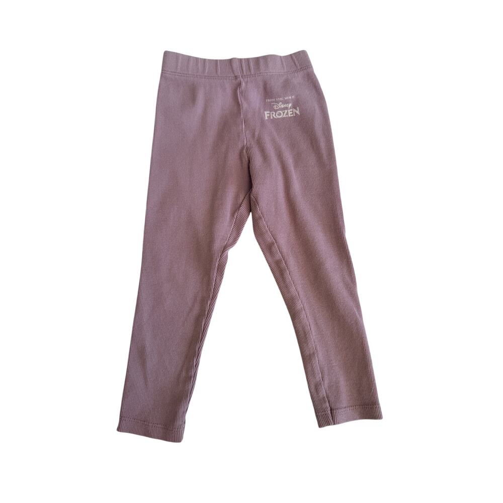 Zara Disney Frozen Girls Purple Ribbed Leggings Size 3T - Picture 1 of 3
